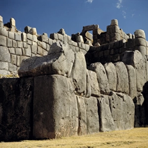 South America, Peru, Sacsayhuaman. Massive stones, one weighing 300 tons, create Sacsayhuaman