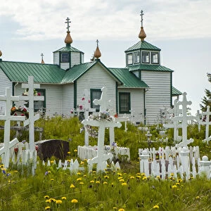 Southcentral Alaska, Kenai Peninsula. Russian Orthodox church at Ninilchik