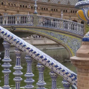 Spain, Andalusia, Seville. The elaborately and traditionally decorated Plaza de Espana Spain, Andalusia, Seville. The elaborately and traditionally decorated Plaza de Espana