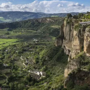 Spain, Andalusia. View over the Ronda Depression, a sloping plateu below the steep Spain, Andalusia. View over the Ronda Depression, a sloping plateu below the steep