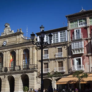 Spain, La Rioja Region, La Rioja Province, Haro, Plaza de la Paz, buildings