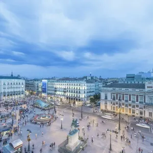 Spain, Madrid, Looking Down on Puerta del Sol Spain, Madrid, Looking Down on Puerta del Sol