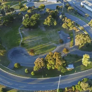 Spiral road to Port of Timaru, Timaru, South Canterbury, South Island, New Zealand Spiral road to Port of Timaru, Timaru, South Canterbury, South Island, New Zealand