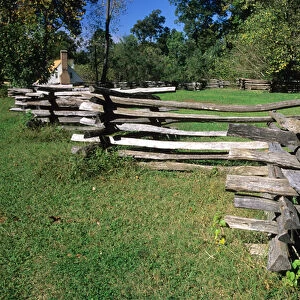 Split rail fence at Colonial Williamsburg in Virginia