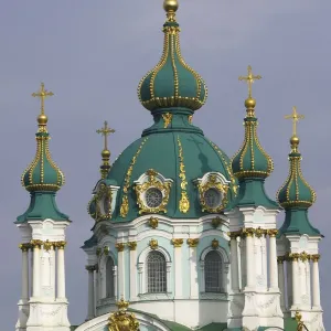 St. Andrews Church, Kiev, Ukraine from the Park