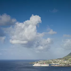 St. Kitts and Nevis, St. Kitts. Basseterre with cruise ship