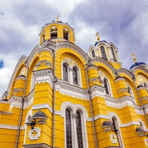 St. Volodymyrs Cathedral, Kiev, Ukraine. Saint Volodymyrs was built between 1882 and 1896. It is the mother church of the Ukrainian Orthodox church