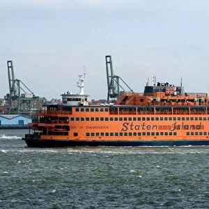 Staten Island Ferry in the harbor at New York City, New York, USA