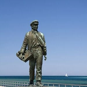 A statue of Thomas Edison by local artist Mino Duffy along the St. Clair River at Port Huron