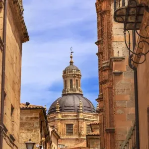 Stone Dome New Salamanca Cathedral Street Spain. New Cathedral was built from 1513 to 1733 Stone Dome New Salamanca Cathedral Street Spain. New Cathedral was built from 1513 to 1733