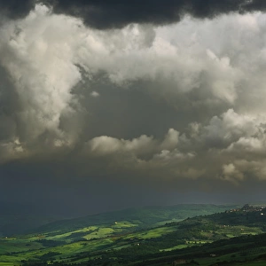 Storm clouds over Pienza, Italy, Tuscany