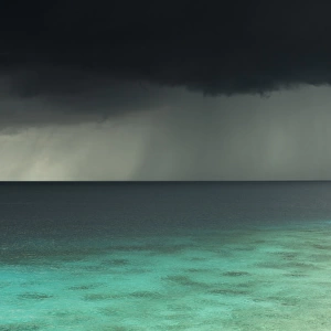 Storm over Ocean Western BONAIRE, Netherlands Antilles, Caribbean