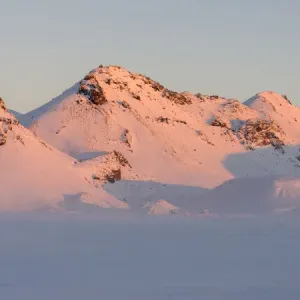Sunrise in the wintery mountains of Iceland. europe, northern europe, iceland, February