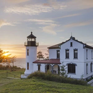 Sunset at Admiralty Head Lighthouse, Fort Casey State Park on Whidbey Island, Washington State
