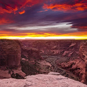 Sunset over Canyon de Chelly, Canyon de Chelly National Monument, Arizona