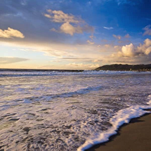 Sunset and surf, Ventura, California USA