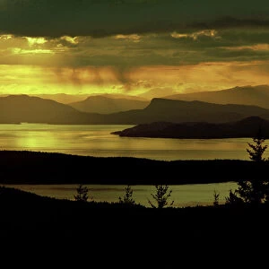 A sunset view from Orcas Island in the San Juan Islands of Washington looking across