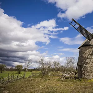 Sweden, Gotland Island, Botvatte, old windmill