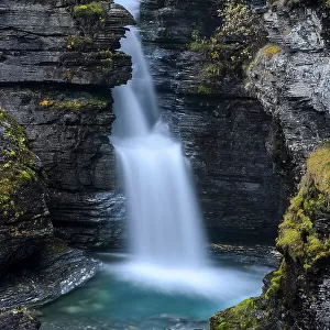 Sweden, Norrbotten, Abisko. Waterfall near Abisko