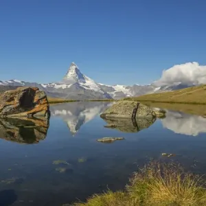 Switzerland, Zermatt, Matterhorn reflected in Stellisee