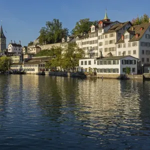 Switzerland, Zurich, Historic Lindenhof area along Limmat River