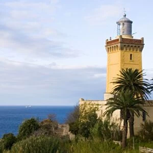 Tangier Morocco lighthouse at Cap Spartel overlooking the Mediterranean & the Atlantic