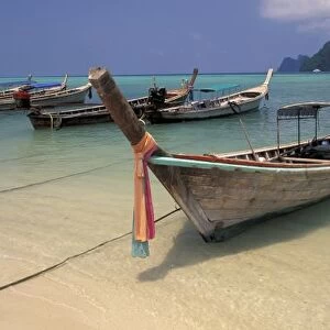 Thailand, Andaman Sea, Ko Phi Phi Island, Fishing boats