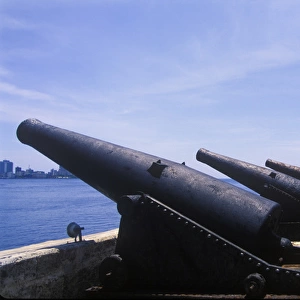 Thick stone walls and cannons protect Castillo del of Morro fortress that surrounds