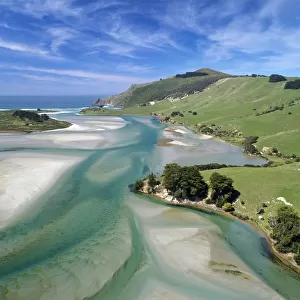 Tidal patterns, Hoopers Inlet, Otago Peninsula, Dunedin, South Island, New Zealand
