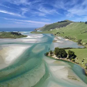 Tidal patterns, Hoopers Inlet, Otago Peninsula, Dunedin, South Island, New Zealand Tidal patterns, Hoopers Inlet, Otago Peninsula, Dunedin, South Island, New Zealand