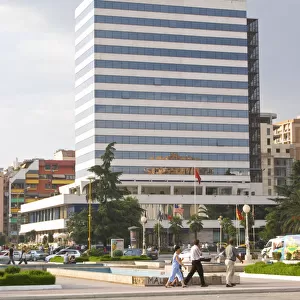 The Tirana International Hotel. The Tirana Main Central Square, Skanderbeg Skanderburg Square