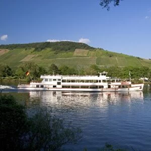 Tour boat on the Mosel River in northwest Germany