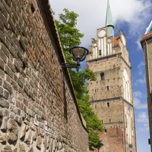 Town Gate Kroepeliner Tor. The hanseatic city of Rostock at the coast of the german baltic sea Town Gate Kroepeliner Tor. The hanseatic city of Rostock at the coast of the german baltic sea