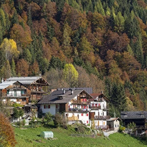 Traditional alpine farm in Falcade in Val Biois, Italy