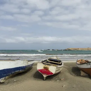 Traditional Fishing Boats Print - Praia Baixo, Santiago Island, Cape Verde