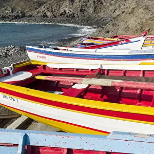 Traditional fishing boats near Las Salinas. Fogo Island (Ilha do Fogo)