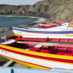 Traditional fishing boats near Las Salinas. Fogo Island (Ilha do Fogo) Traditional fishing boats near Las Salinas. Fogo Island (Ilha do Fogo)
