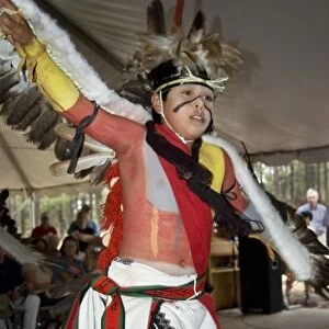 Traditional Hopi Eagle dancer, Clay Kewanwy (Hopi Tewa), dressed in dance regalia