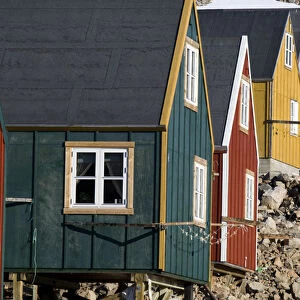 Traditional houses Ittoqqortoormiit Scorsby Sund Greenland