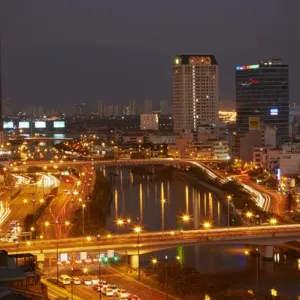 Ben Nghe River Traffic Print, Ho Chi Minh City Ben Nghe River Traffic Print, Ho Chi Minh City