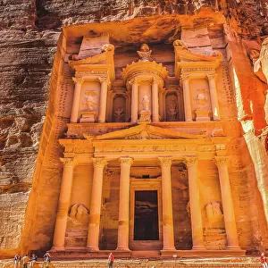 Treasury, Petra, Jordan. Petra, Jordan. Treasury built by the Nabataeans in 100 BC (Editorial Use Only)