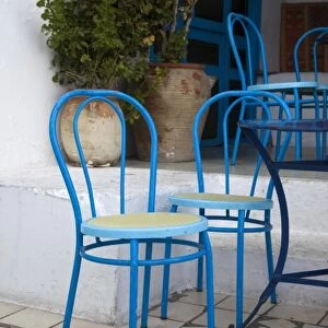 Tunisia, Sidi Bou Said, cafe chairs