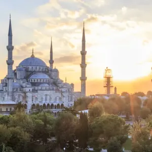 Turkey, Istanbul. Sultan Ahmet Mosque, Sutan Ahmet Camii, Blue Mosque. Built 1609-1615 AD Turkey, Istanbul. Sultan Ahmet Mosque, Sutan Ahmet Camii, Blue Mosque. Built 1609-1615 AD