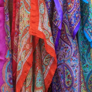 Turkey, Marmara, Bursa Province, Bursa, Bursa shopping street, scarves for sale Turkey, Marmara, Bursa Province, Bursa, Bursa shopping street, scarves for sale
