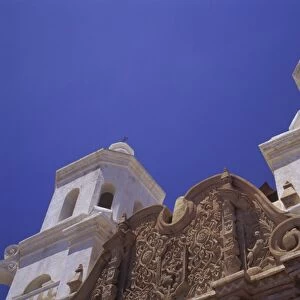 Twin towers of Mission San Xavier del Bac, San Xavier Indian Reservation, near Tucson