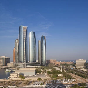 UAE, Abu Dhabi, Etihad Towers and ADNOC Tower
