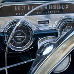 United States, Washington, Kirkland, dashboard at classic car show