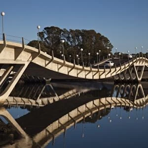 Uruguay, Maldonado Department, La Barra. Puente Leonel Viera bridge, morning