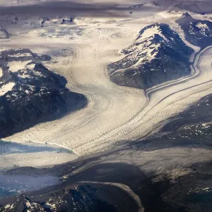 USA, Alaska, Chugach Mountain Range. Aerial view of Columbia Glacier and mountains USA, Alaska, Chugach Mountain Range. Aerial view of Columbia Glacier and mountains