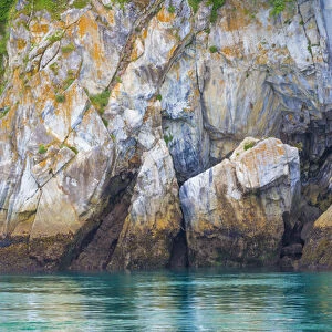 USA, Alaska, Glacier Bay National Park. Scenic of cliff and seawater